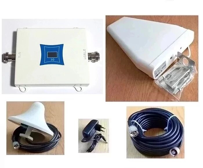 Підсилювач зв'язку репітер WNG-2116-W 2100 МГц із зовнішньою логоперіодичною антеною, комплект, 150 кв. м. від компанії ПО СПЕЦАНТЕНИ Зв'язок без перешкод! - фото 1