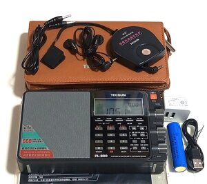 Радіоприймач DSP AM/FMLW/SW/MW/SSB, стерео, AUX, Tecsun PL-880, із зовнішньою антеною, сумкою для перенесення