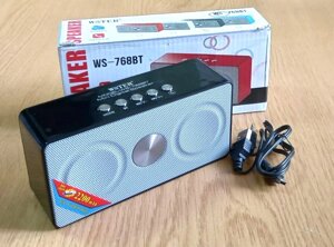 Радіоприймач FM, Bluetooth колонка WS-768BT, FM радіо, MP3 (TF/USB), AUX, handsfree, 2200 мАг