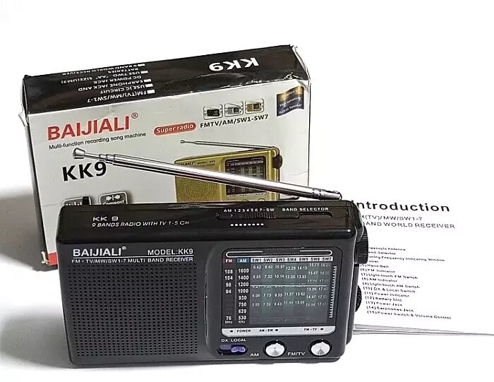 Радіоприймач FM/AM/SW, живлення 2хАА (у комплекті), KK9 Weather Radio, чорний від компанії ПО СПЕЦАНТЕНИ Зв'язок без перешкод! - фото 1