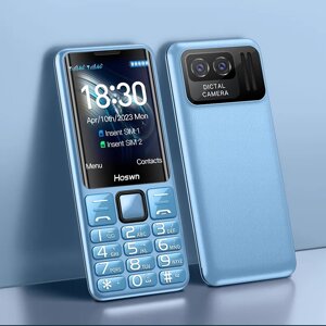 Телефон мобільний 2G 2.4" 240x320, 2хSIM, 1500 мАг, ліхтар, Hoswn i79 (H6), блакитний