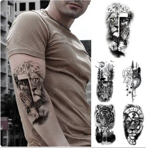 Водостійке тимчасове татуювання, несправжнє татуювання для чоловіків та жінок, 5шт.