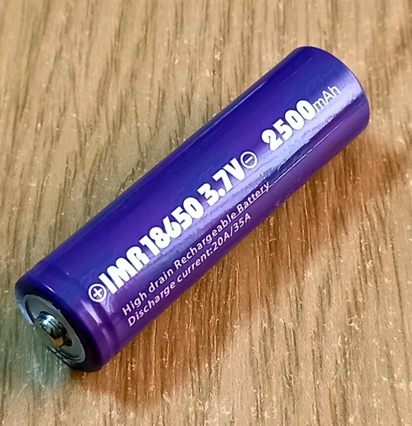 Вживаний акумулятор 20/35 A 2500 мАг Efest Purple IMR18650 від компанії ПО СПЕЦАНТЕННИ Зв'язок без перешкод! - фото 1