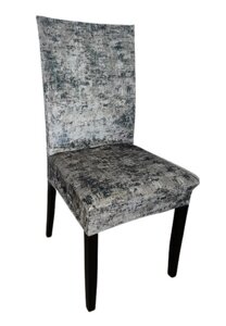 Декоративний чохол на стілець універсальний натяжний велюровий колір Бетон захисний текстиль