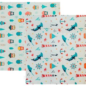 Дитячий складний розвиваючий термо килимок Море - Совушки 1800*2000*8мм з сумкою