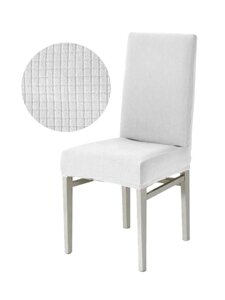 Еластичний чохол на стілець універсальний натяжний декоративний декоративний колір Білий