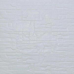 Самоклейна декоративна 3D панель камінь Білий рвана цегла 700х770х5мм (155) SW-00000484