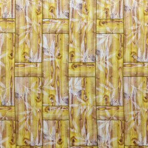 Самоклейна декоративна 3D панель бамбукова кладка жовта 700x700x8.5 мм (056) SW-00000091